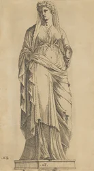 Frau von vorne, ihr Kopf leicht nach links, ca. 1543