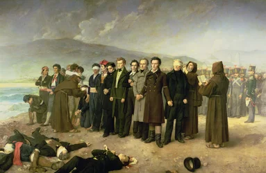 Hinrichtung von José María de Torrijos y Uriarte (1791-1831) und seinen Gefährten im Jahr 1831, 1888