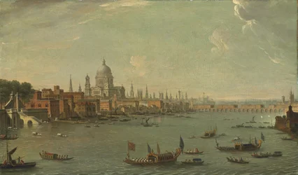 Vier Ansichten von London: Die Themse in Richtung St. Pauls
