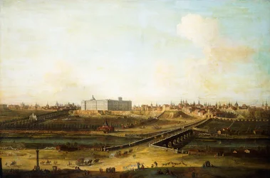 Madrid und der Palacio Real vom Westufer des Manzanares, 1752-53