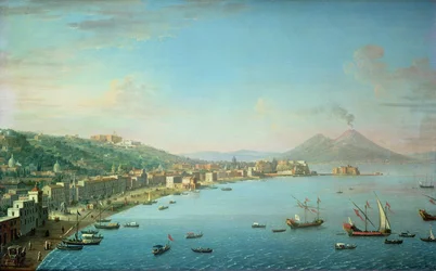 Neapel von der Bucht aus, mit dem Vesuv im Hintergrund