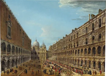 Prozession im Hof des Dogenpalastes, Venedig