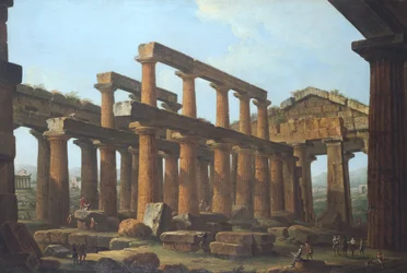 Tempel des Poseidon in Paestum von Antonio Joli