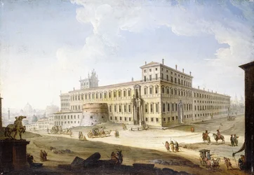 Die Piazza del Quirinale, mit dem Castel Sant