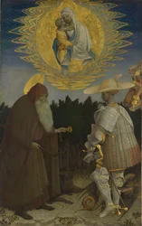 Die Jungfrau und das Kind mit den Heiligen Antonius Abt und Georg, ca. 1440