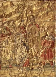 Das Treffen zwischen Johannes dem Täufer und den Zöllnern, Wandteppich mit Szenen aus dem Leben des Heiligen