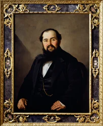 Porträt von Giuseppe Viti, italienischer Reisender und Händler, Gemälde von Antonio Puccinelli
