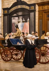 Die Epoche, Detail mit einer Nonne und einer Kutsche