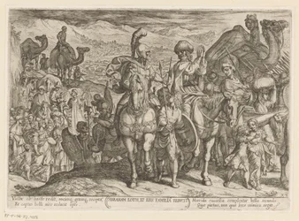 Abraham bringt Lot und seine Familie in sein eigenes Land. Alttestamentliche Kampfszenen