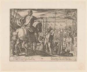 Alexander der Große instruiert die makedonischen Soldaten