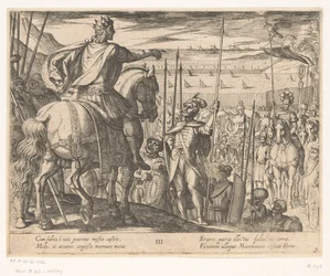 Alexander der Große instruiert die makedonischen Soldaten