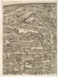 Plan der Stadt Rom. Teil 3 mit der Santa Maria Maggiore, dem Pantheon und Trajans..., 1645