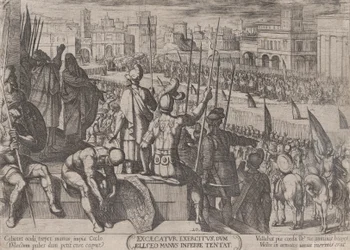 Platte 20: Elisa bringt die geblendete syrische Armee zum König von Israel, ca. 1590-ca. 1610