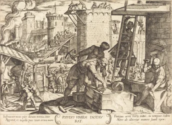 Die Israeliten bauen die Mauern Jerusalems wieder auf