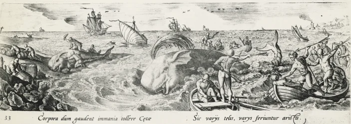 Walfang, von Antonio Tempesta, Kupferstich, Italien