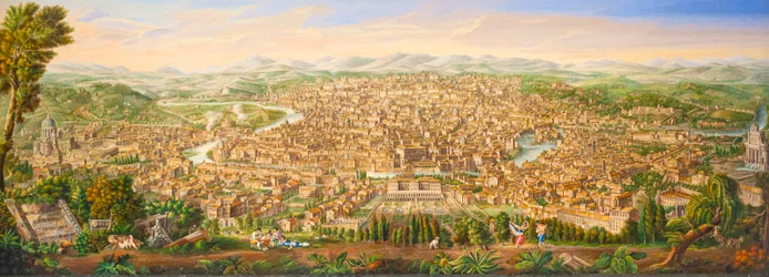 Panoramablick auf Rom vom Janiculum-Hügel