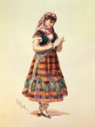 Hortense Schneider in ihrer Rolle in Offenbachs Operette 