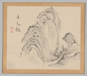 Doppelalbum mit Landschaftsstudien nach Ikeno Taiga, Band 1 Blatt 15, 18. Jahrhundert