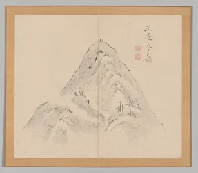 Doppelalbum von Landschaftsstudien nach Ikeno Taiga, Band 1 Blatt 24, 18. Jahrhundert