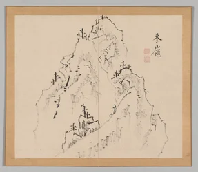 Doppelalbum mit Landschaftsstudien nach Ikeno Taiga, Band 1 Blatt 25, 18. Jahrhundert