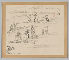 Doppelalbum mit Landschaftsstudien nach Ikeno Taiga, Band 2 Blatt 9, 18. Jahrhundert