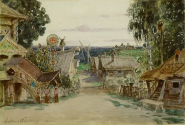 Berendeyevka. Bühnenbild für die Oper Schneeflöckchen von N. Rimski-Korsakow, 1895