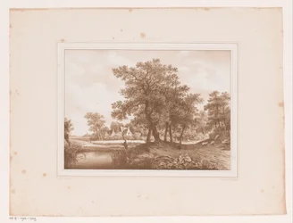 Ansicht eines Landwegs und eines Grabens