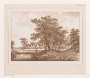 Ansicht eines Landwegs und eines Grabens