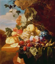 Stillleben mit Früchten und Blumen