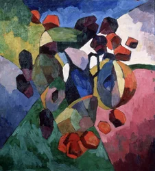 Blauer Krug und Früchte, 1913