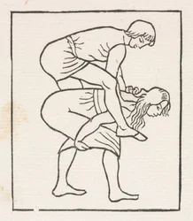 Daphnis und Chloe: Daphnis legt den Apfel in Chloes Busen