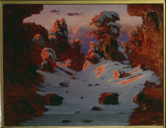 Winterlandschaft bei Sonnenuntergang