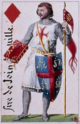 Darstellung von Jean de Joinville (1225-1317), französischer Chronist, Freund und Vertrauter von König Ludwig IX. (Detail)