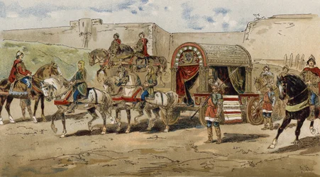Kutsche eines fränkischen Prinzen aus der Zeit Karls des Großen, 9. Jahrhundert
