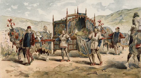 Sänfte einer Burgherrin, Zeit der Herzöge von Burgund, 15. Jahrhundert