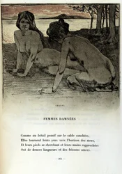 Illustration von Armand Rassenfosse (1862-1934) für das Gedicht „Femmes damnées“ in „Les fleurs du mal“ von Charles Baudelaire (1821-1867) 1899
