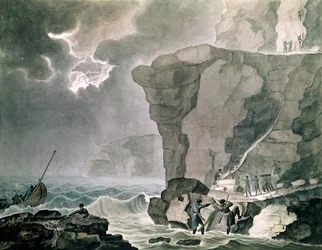 Landung der Verschwörer in der Cadoudal-Affäre an der Klippe von Biville bei Dieppe, 16. Januar 1804