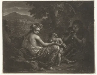 Hirtin und Hirte mit ihrem Kind