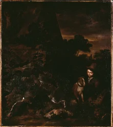 Landschaft mit Jäger