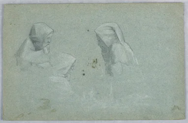 Drei Studien eines Mannes in einem Habit