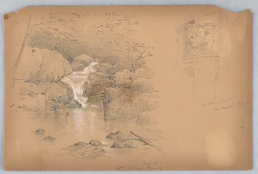 Zwei Skizzen, Kragstein und Wasserfall