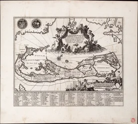 Mappa Aestivarum Insularum, alias Barmudas dictarum. Einzelseite, Gravur