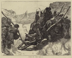 Utes auf dem Marsch