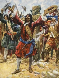 La Salle nimmt Besitz von Louisiana, Illustration aus 