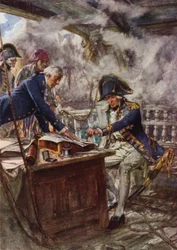 Nelson versiegelt seinen Brief an den Kronprinzen von Dänemark