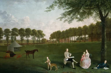 Sir John Shaw und seine Familie im Park von Eltham Lodge, Kent, 1761
