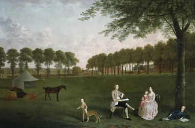 Sir John Shaw und seine Familie im Park von Eltham Lodge, Kent, 1761