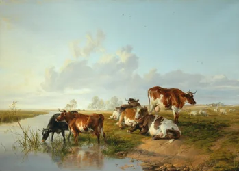 Landschaft mit Vieh in der Nähe von Wool, Dorset