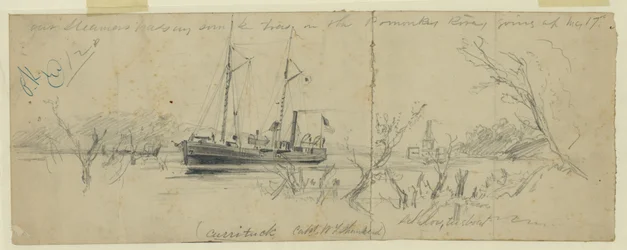 Unsere Dampfer passieren versunkene Bäume im Pomonkey River