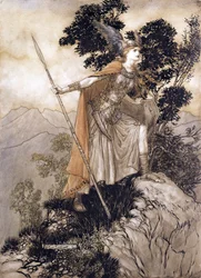 Brunhilde, Illustration aus Das Rheingold und die Walküre von Richard Wagner, 1910